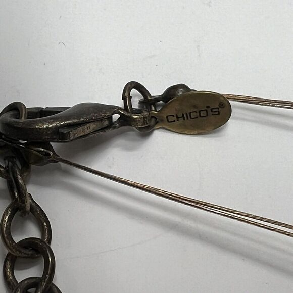 Chico's Necklace Earth Tones Tribal Glass Bead Boho  Layers Long Line Adjustable - Picture 7 of 7